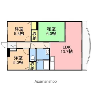 ベルメゾン網川原【202号室】の間取り