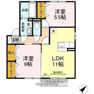 ベル・ドゥ・ジュール D棟【2階】の間取り