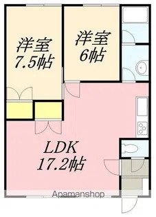 アクアマリン松陰【205号室】の間取り