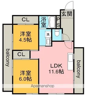 コーポやすり苑【3階】の間取り