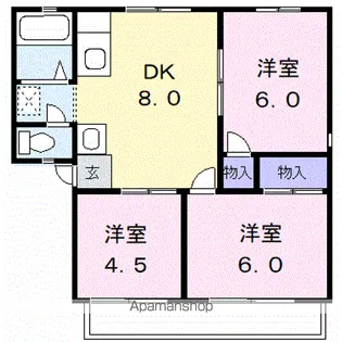 サンライフ柏木B【2階】の間取り