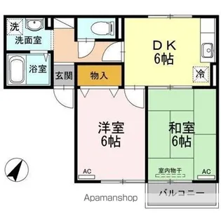 エスパシオ那賀川 B棟【2階】の間取り