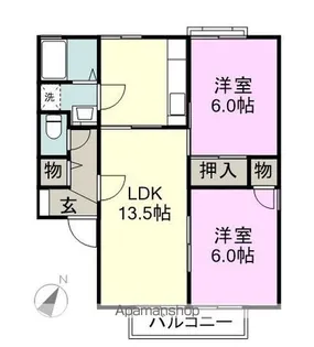 ラ・プレーヌB【201号室】の間取り