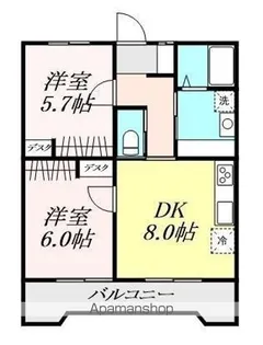 ハイツ東小浜【203号室】の間取り
