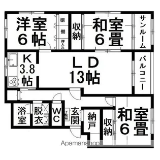 オーシャンⅡ【102号室】の間取り