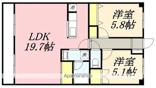 ハイム桔梗Ⅱ【3階】の間取り