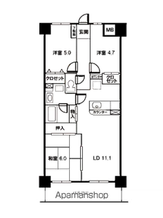 エランドールけやき【1階】の間取り