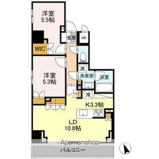 リーラ品川戸越【3階】の間取り