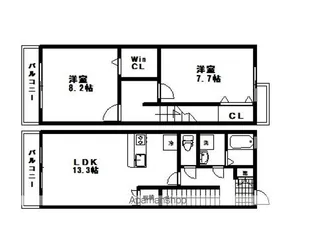 ティーブリッジ南吉成【1階】の間取り