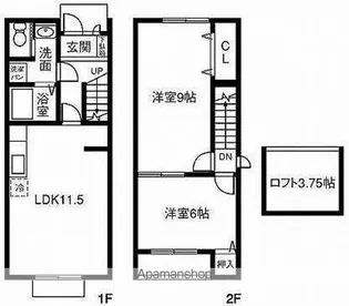 愛知県名古屋市西区歌里町【テラスハウス】の間取り
