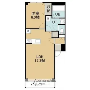 1LDKの間取り画像