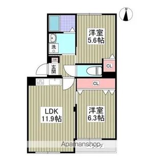タウンコート旭町【3階】の間取り