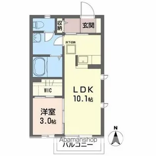 シャーメゾンSAKURAⅡ【101号室】の間取り