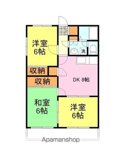 ウェルス長府【203号室】の間取り