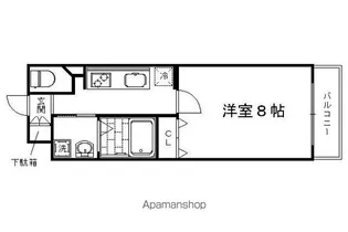 花園春日町マンション【1F2号室】の間取り