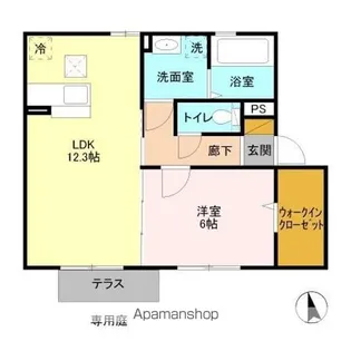 キャトルレーヴ【1階】の間取り