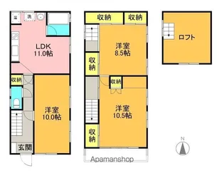 岐阜県岐阜市桜通6丁目【一戸建】の間取り