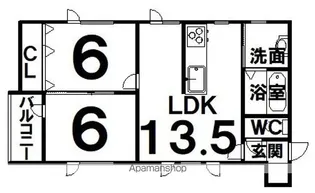 北海道広尾郡大樹町西本通【アパート】の間取り