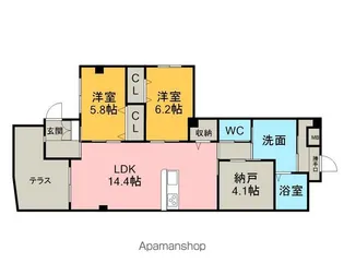 リバーサイド東洋【1階】の間取り