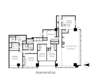 紀尾井町ガーデンタワー【25階】の間取り