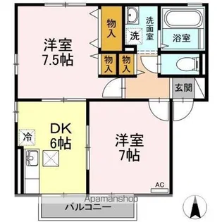 リビングタウン北土居 D棟【D101号室】の間取り