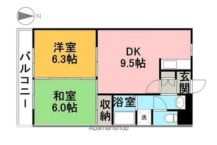 ホワイトヒルズ【303号室】の間取り