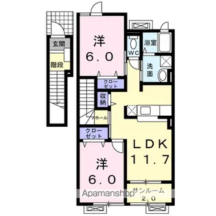 アタラクシアーⅤ・B【2階】の間取り