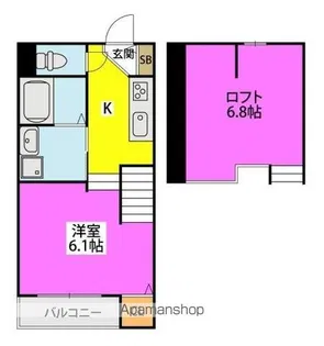 ルシェル松香台【2階】の間取り
