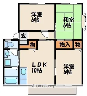 サンビレッジ津屋崎【1階】の間取り