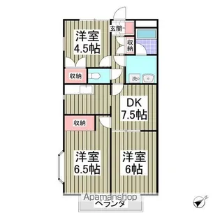 レインボーハイツA【2階】の間取り