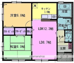 エトワールC【C-1号室】の間取り
