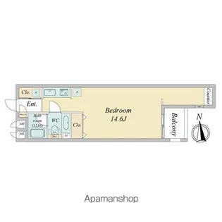 1Rの間取り画像