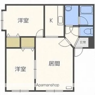 西宮の沢2-1AP【A201号室】の間取り
