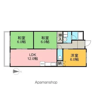 メルベーユ楠【4階】の間取り