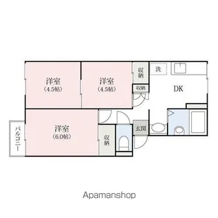 プレジール鹿島A【202号室】の間取り
