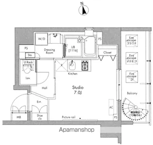 プラウドフラット隅田リバーサイド【301号室】の間取り