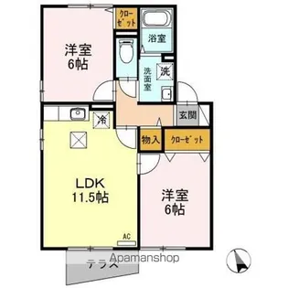 エトワール AB【1階】の間取り