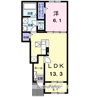 チャームB【103号室】の間取り