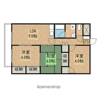 ラ・フルールB棟【201号室】の間取り