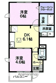 フィオーレ グリーンヒル【1階】の間取り