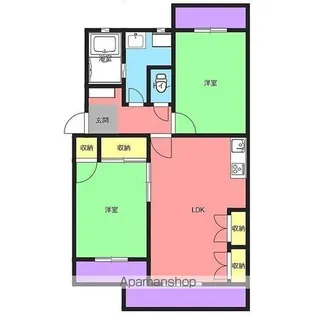 エクレール瀬名【3階】の間取り