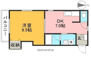 ハイツベルフラワー【4階】の間取り