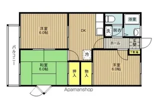 グランハイム宮沢 G棟【103号室号室】の間取り