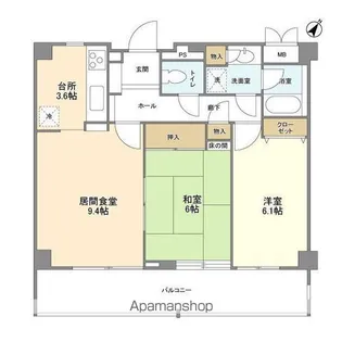 パティオス1番街【3階】の間取り