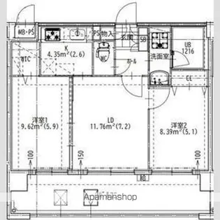 QUINTET MINAMI FUKUOKA【6階】の間取り