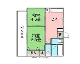 コーポラス大和【202号室】の間取り