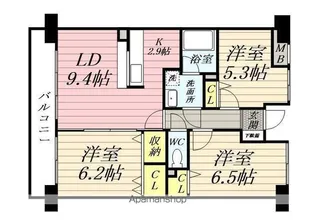 グランドエンブレム横浜【2階】の間取り