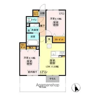 グランドロイヤル【1階】の間取り