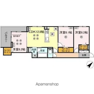 ウィンザーコート金田西【1階】の間取り