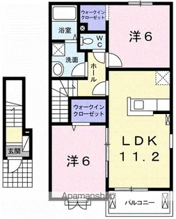 ポンデ・アルカンシェル【2階】の間取り